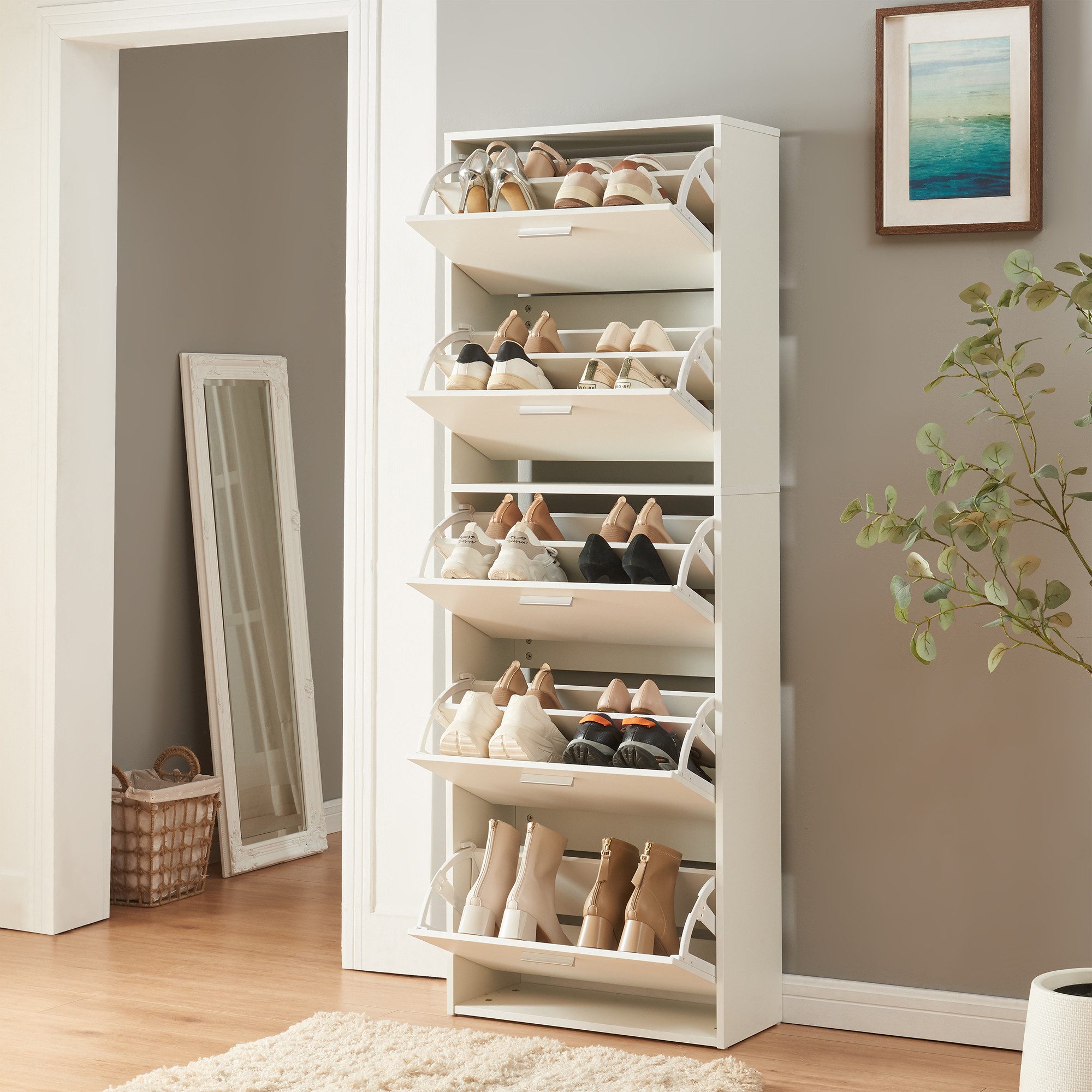 en.casa Schuhschrank »Sykkylven« Schuhkipper mit 5 günstig online kaufen