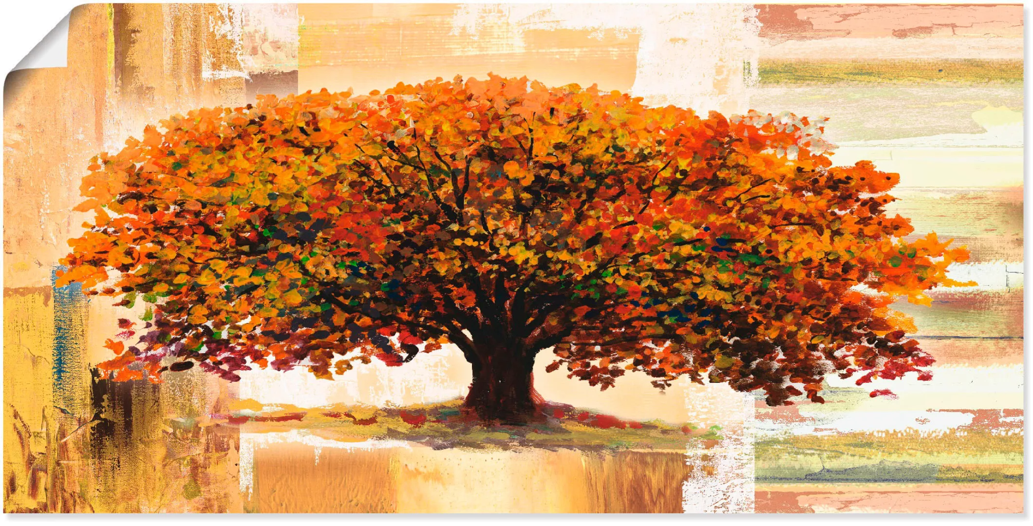 Artland Wandbild "Herbstbaum auf abstraktem Hintergrund", Bäume, (1 St.), a günstig online kaufen