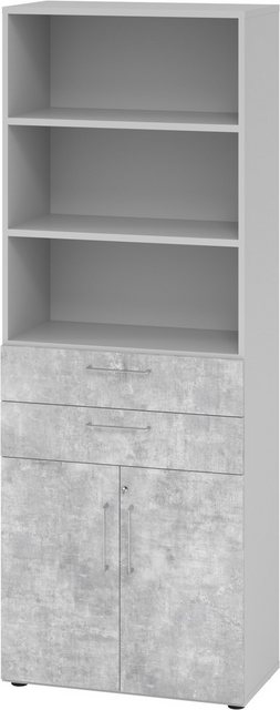 bümö Aktenschrank smart Kombischrank - mit Schubladen Dekor: Grau/Beton günstig online kaufen