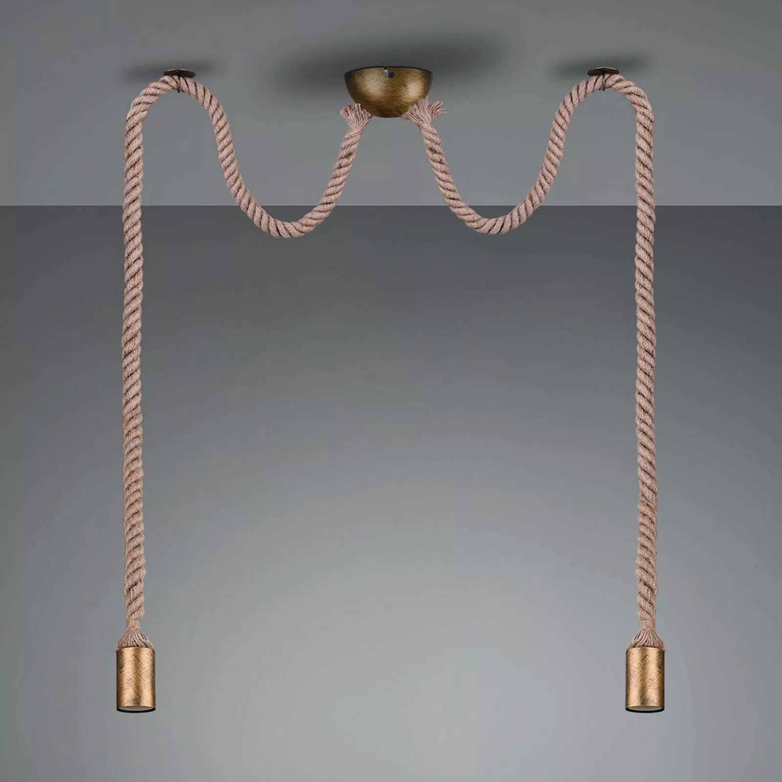 Pendellampe Rope mit dekorativem Seil 2-flammig günstig online kaufen