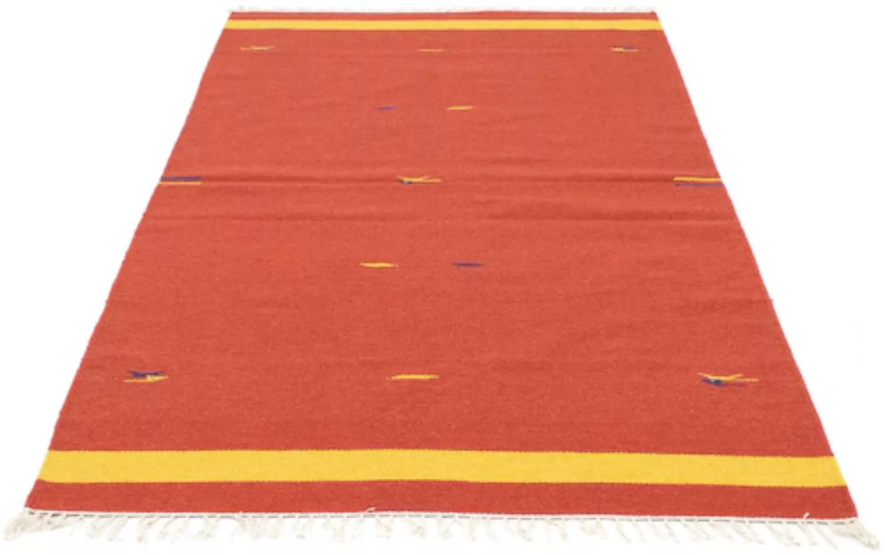 morgenland Wollteppich »Kelim Teppich handgewebt rost«, rechteckig, Kurzflo günstig online kaufen
