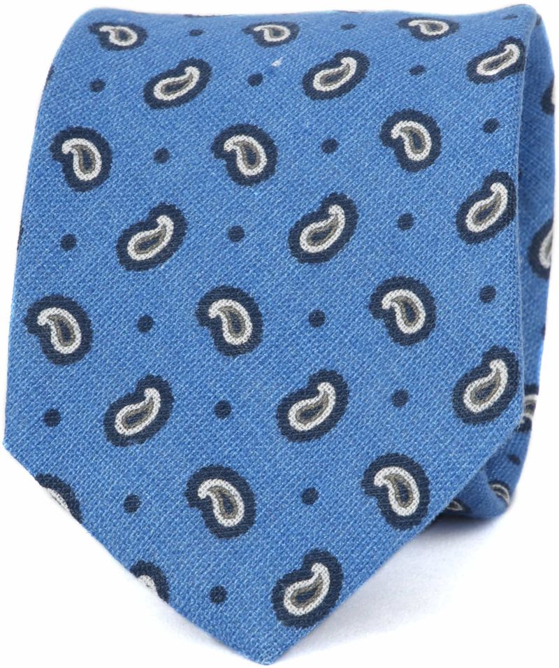 Krawatte Leinen Paisley Blau - günstig online kaufen