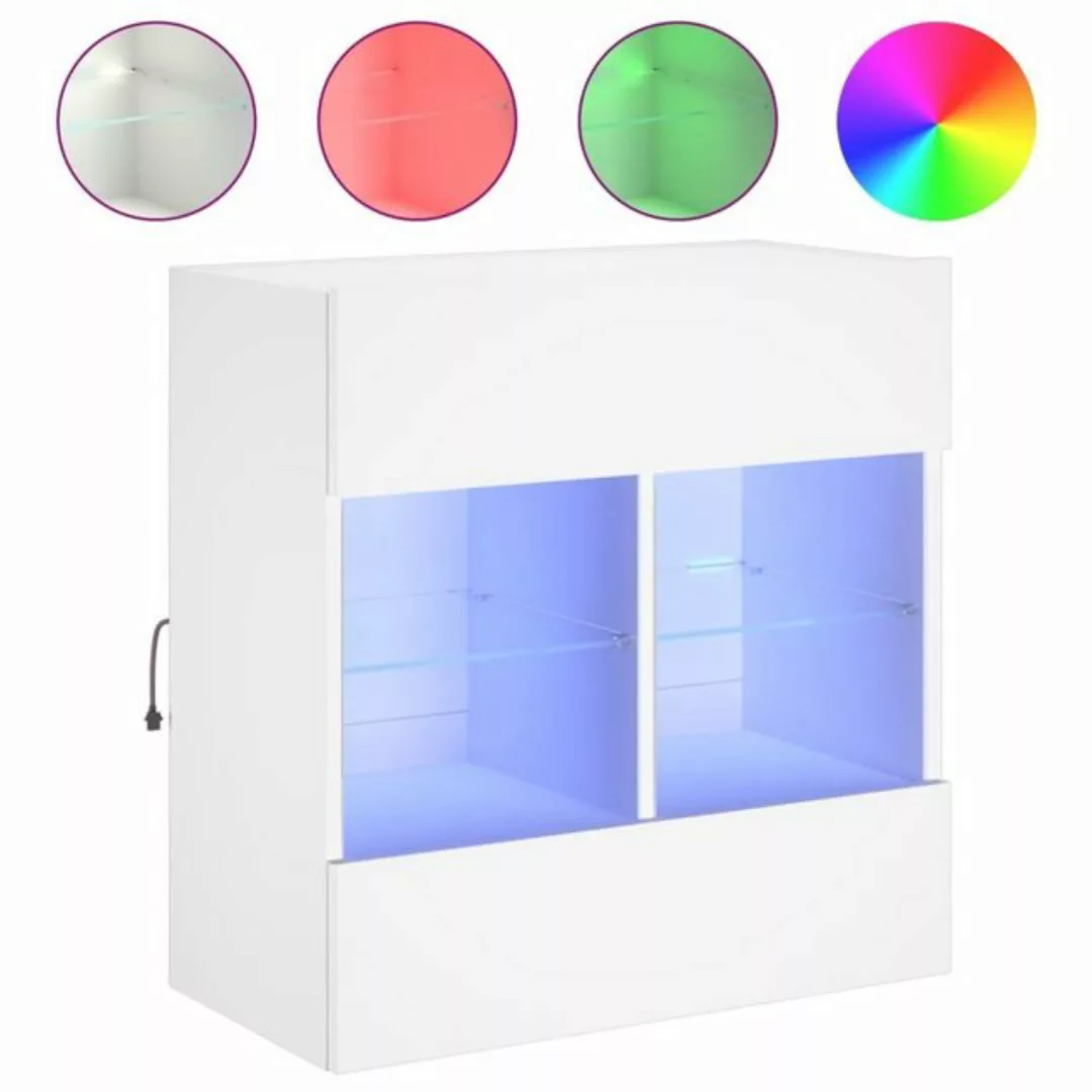 vidaXL TV-Schrank TV-Wandschrank mit LED-Leuchten Weiß 58,5x30x60,5 cm günstig online kaufen