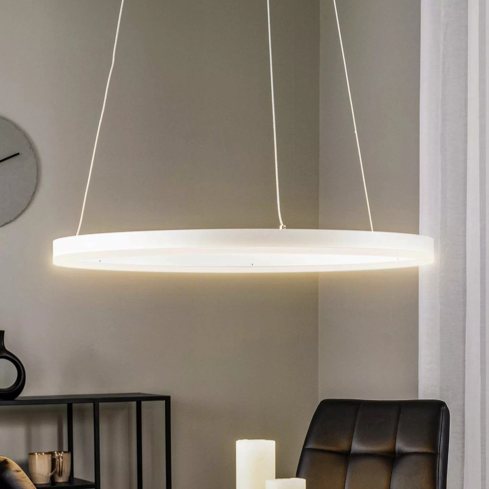 Arcchio LED-Hängeleuchte Albiona, weiß, 1 Ring, Ø 60 cm günstig online kaufen