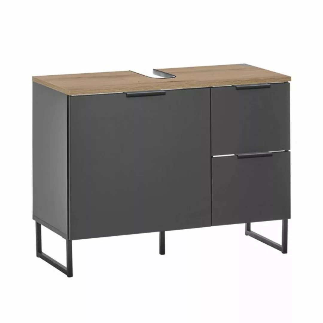 moebel-dich-auf Waschbeckenunterschrank Aspen 80 80 x 60 x 35 cm, Schwarz m günstig online kaufen