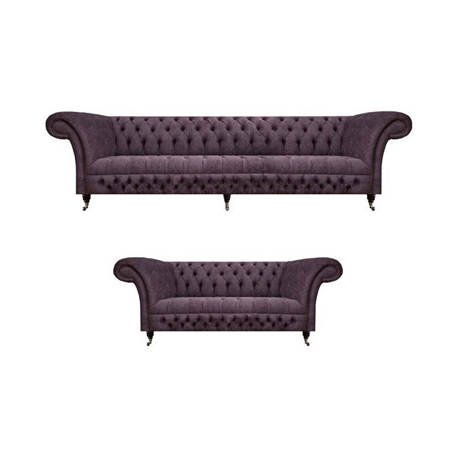 Xlmoebel Sofa Dreisitzer Chesterfield-Sofagarnitur in luxuriösem Lila-Desig günstig online kaufen