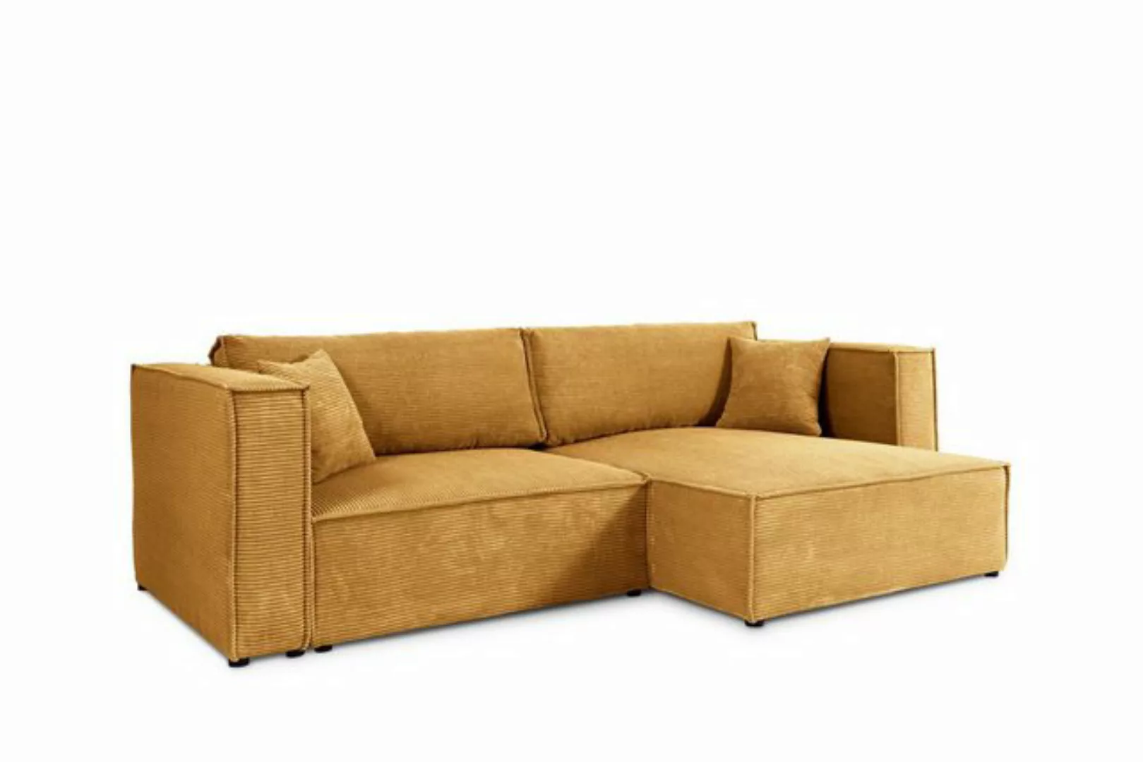 Compleo Ecksofa mit Schlaffunktion, Cordstoff, L-Form, Bequem CAMO günstig online kaufen