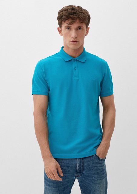 s.Oliver Kurzarmshirt Poloshirt mit Logo-Stickerei Stickerei günstig online kaufen