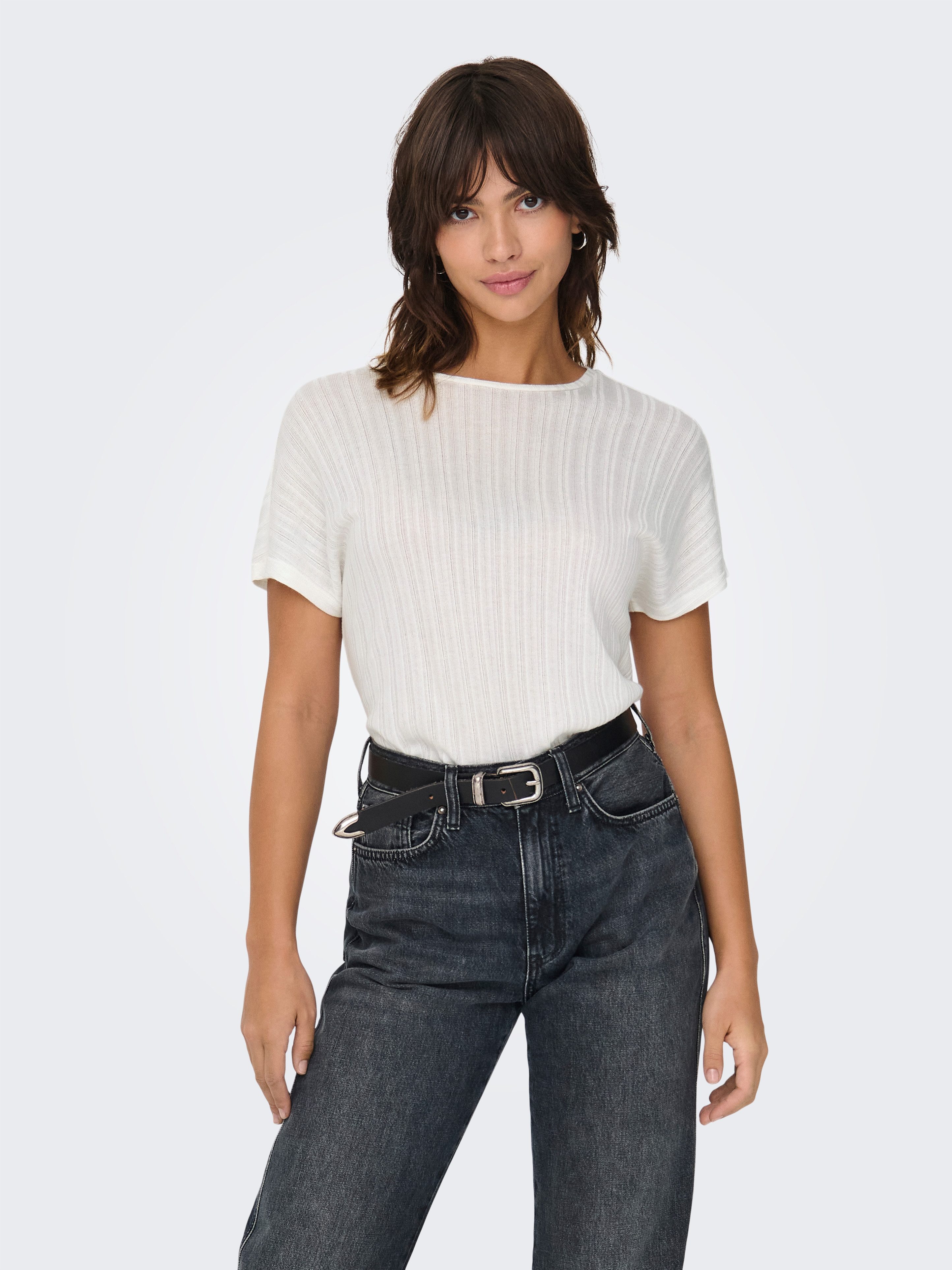 ONLY Kurzarmshirt "ONLIRINA S/S O-NECK TOP JRS NOOS" günstig online kaufen