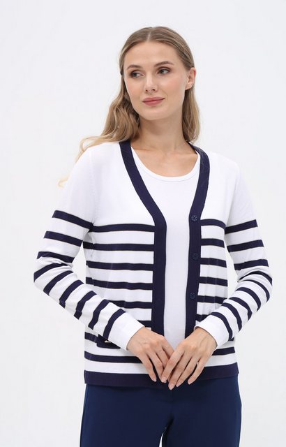 Passioni Strickjacke in klassischen Schwarz-Marineblau-Streifen günstig online kaufen