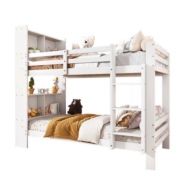 MODFU Etagenbett Stauraumbett Holzbett, Kinderbett Gästebett 90x200 cm (Bet günstig online kaufen