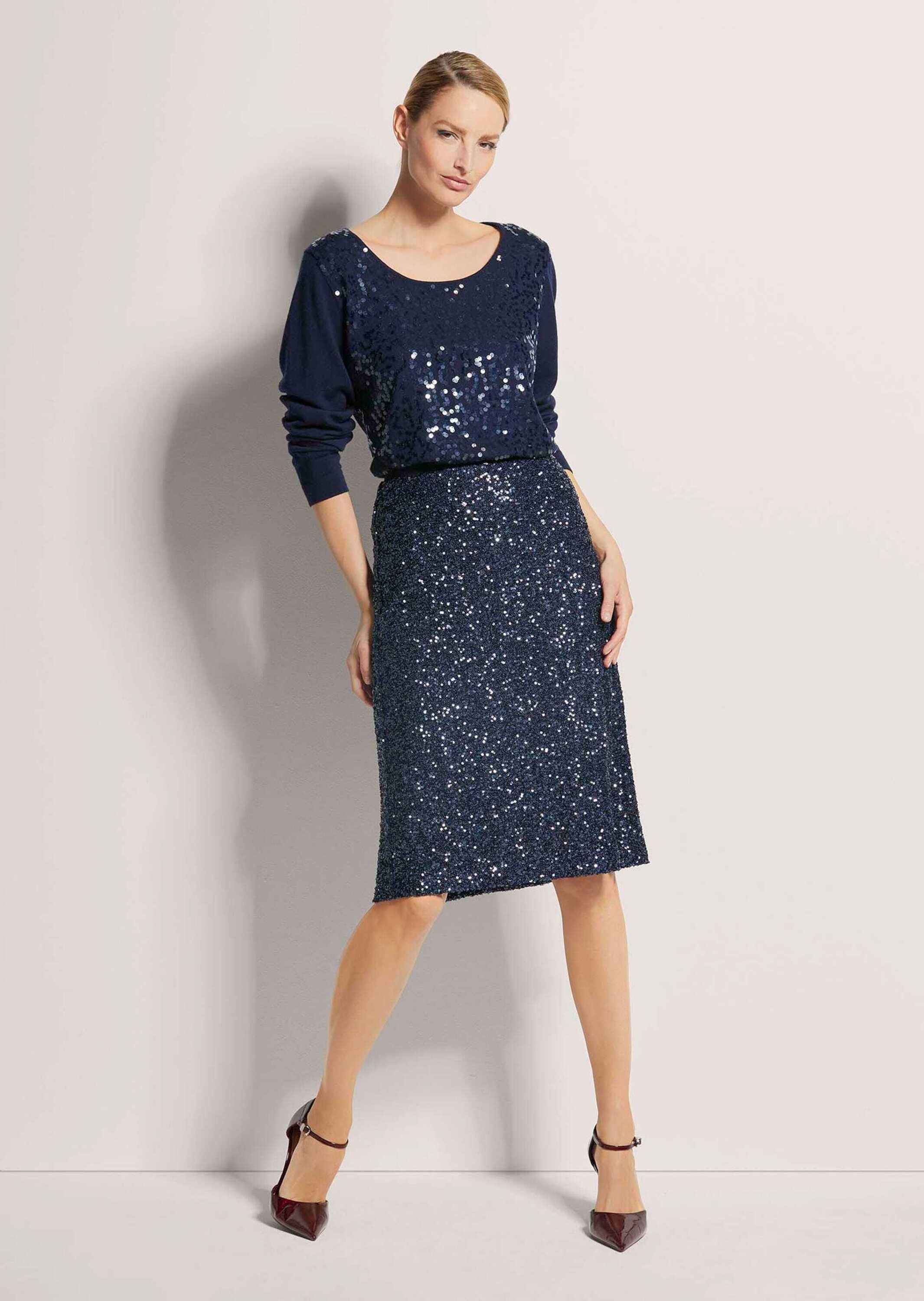 MADELEINE Midirock Schlanker Pencil-Skirt mit Wendepailletten günstig online kaufen