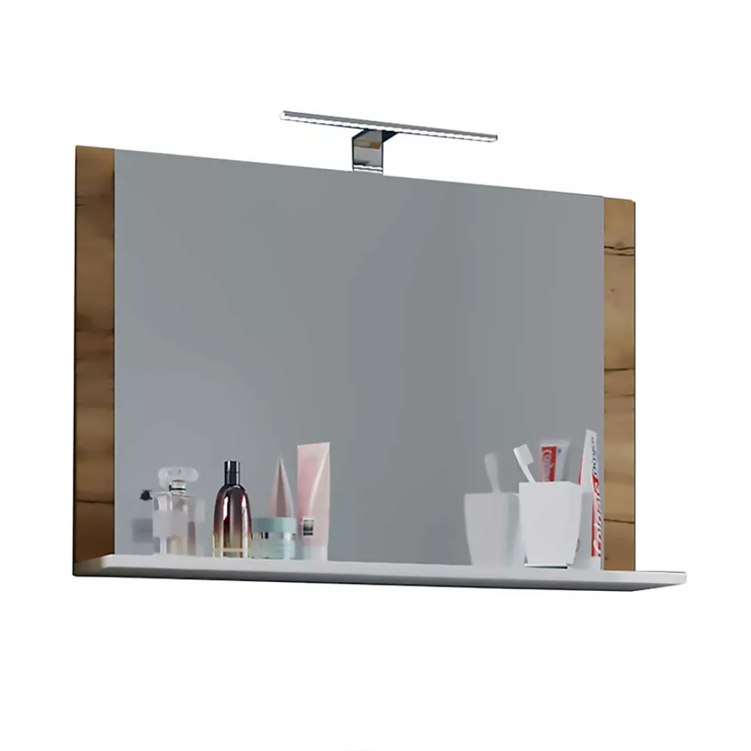 Badspiegel mit Ablage in modernem Design optionale Aufbau Leuchte günstig online kaufen