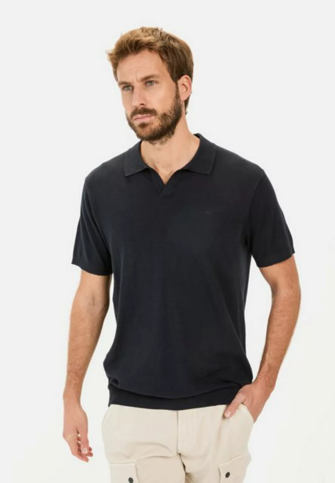 camel active Poloshirt aus Baumwoll-Leinen-Mix Shirts_Poloshirt günstig online kaufen