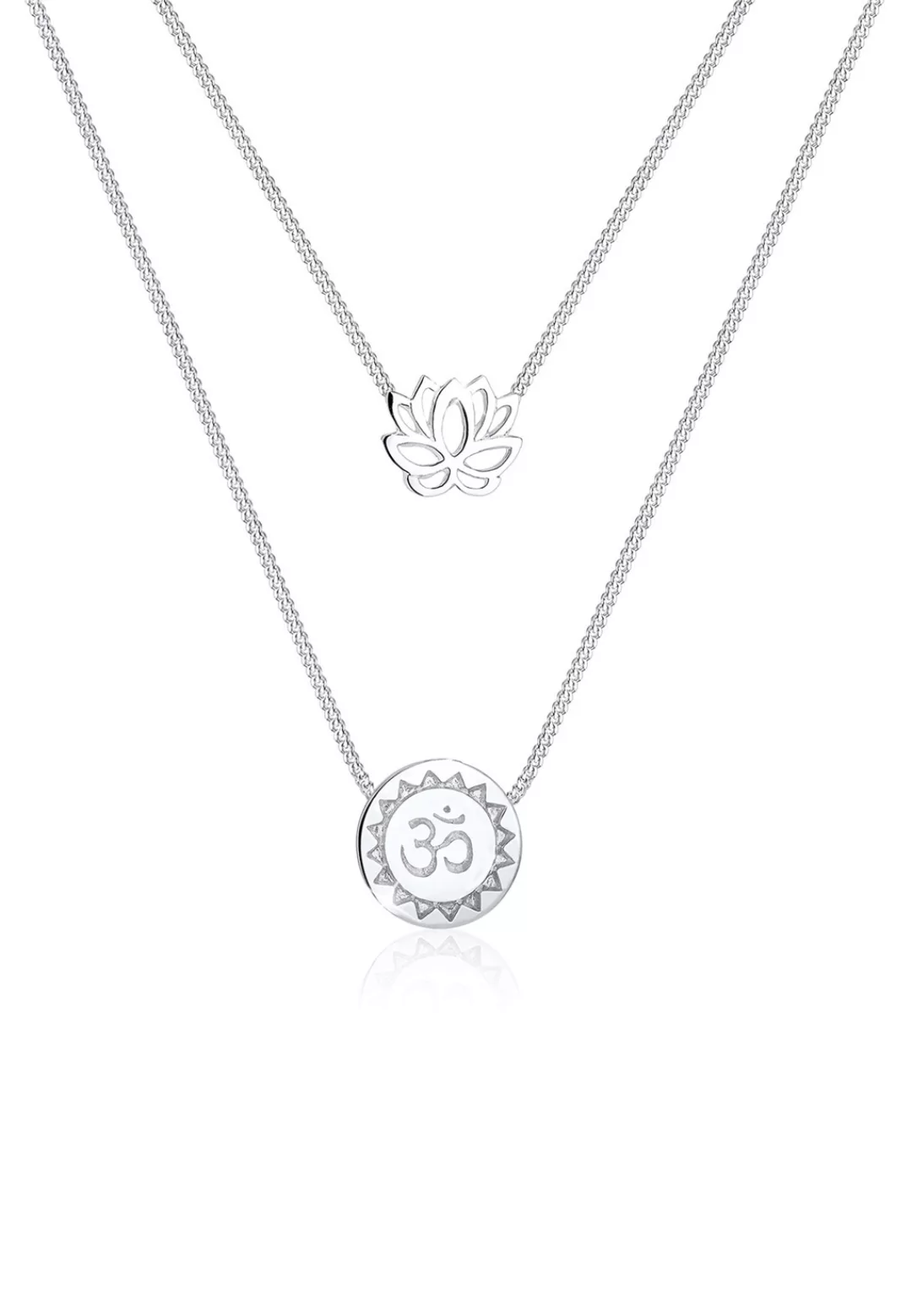 Elli Gliederkette "Lotusblume Om Symbol Yoga Mantra Layer 925 Silber" günstig online kaufen