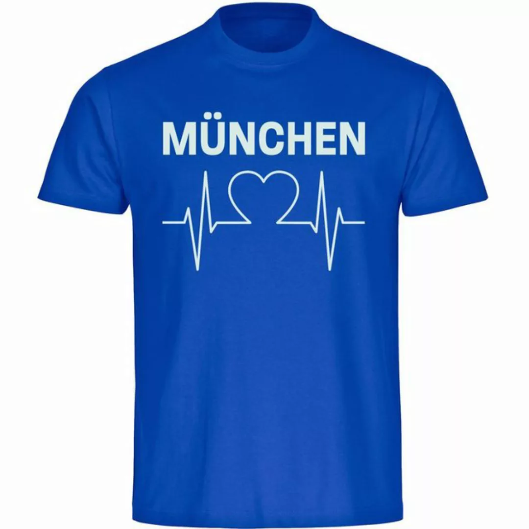 multifanshop T-Shirt Herren München blau - Herzschlag - Männer günstig online kaufen