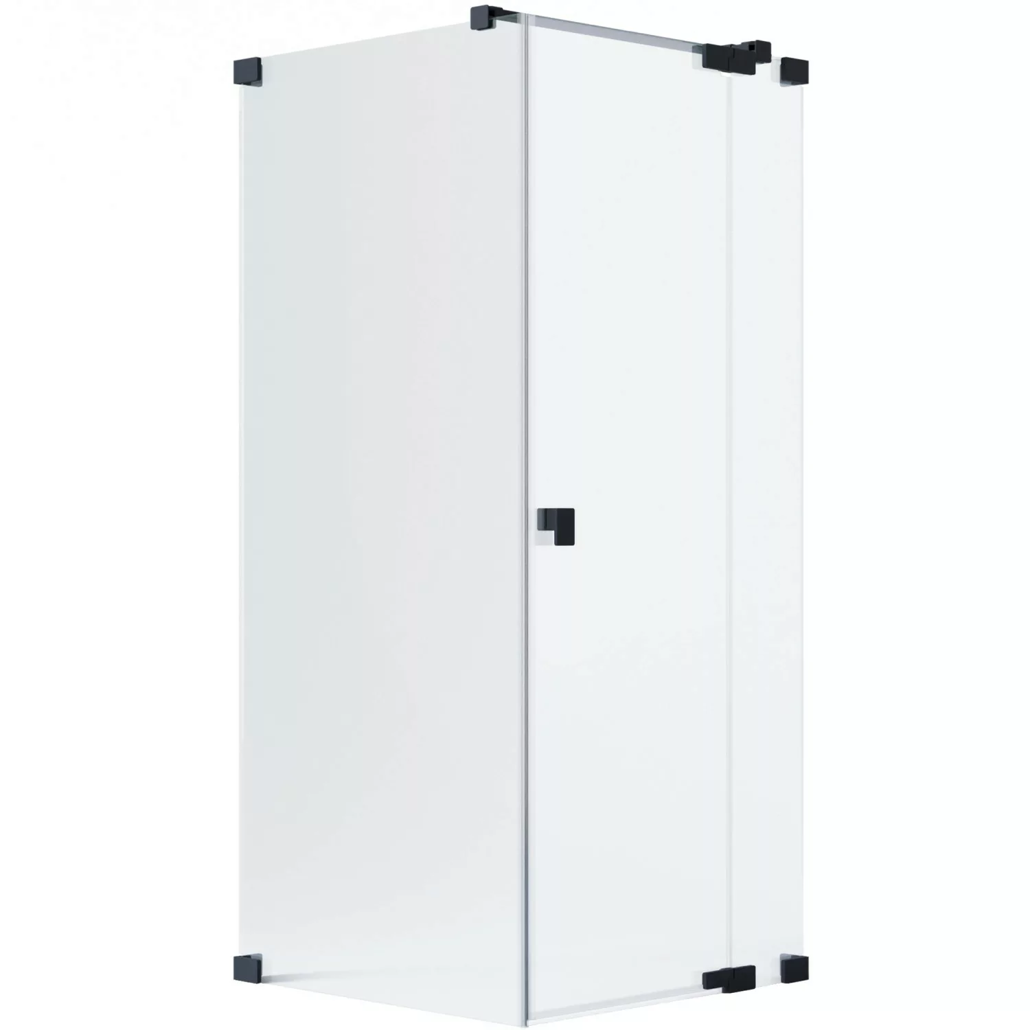 Schöner Wohnen Eckdusche Drehtür Festteil u. Wand L Schwarz 80 x 90 x 200 c günstig online kaufen
