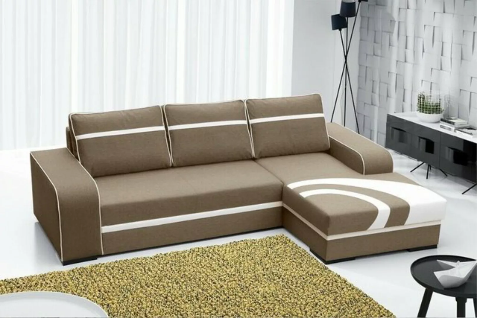 JVmoebel Ecksofa Schlafsofa Eck Sofa Couch Bettfunktion Polster Eck Garnitu günstig online kaufen