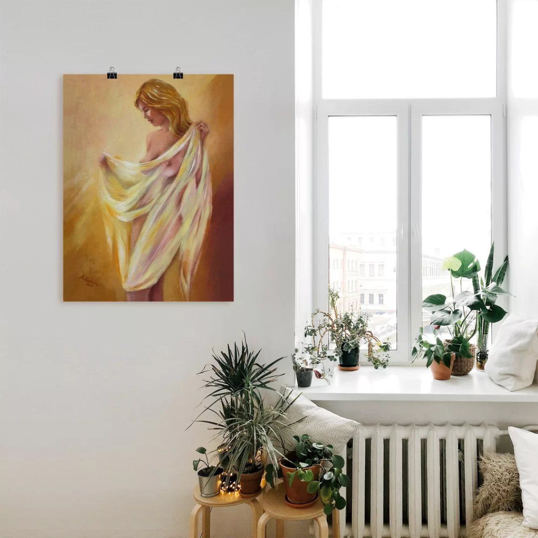 Artland Wandbild "Akt mit Tuch", Frau, (1 St.), als Leinwandbild, Poster, W günstig online kaufen