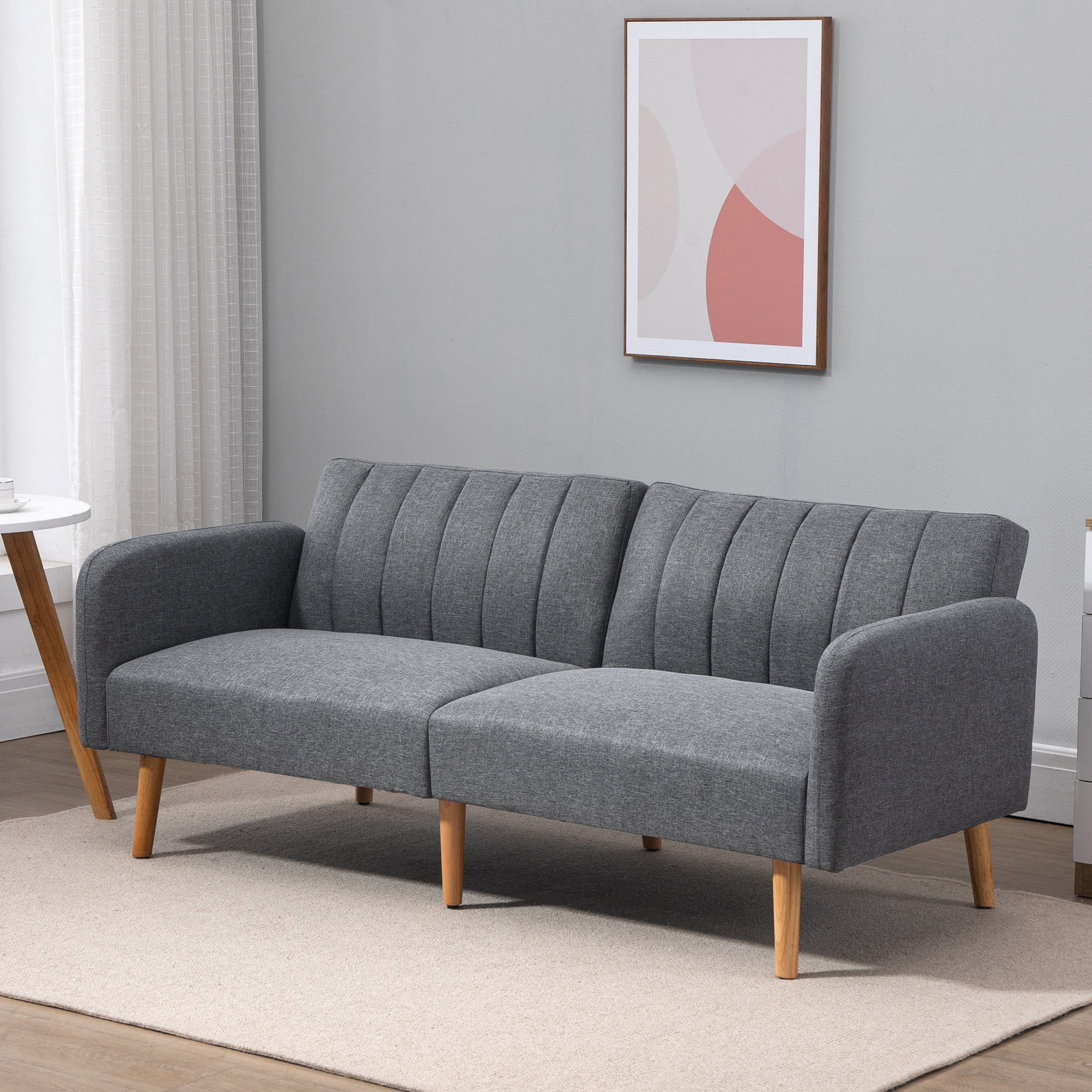 HOMCOM Schlafsofa  Klappsofa 2-Sitzer, Bettsofa mit Schlaffunktion, leinena günstig online kaufen