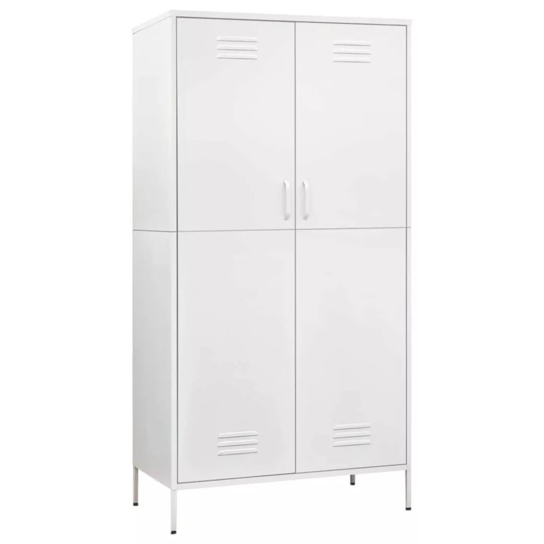 Kleiderschrank Weiß 90x50x180 Cm Stahl günstig online kaufen