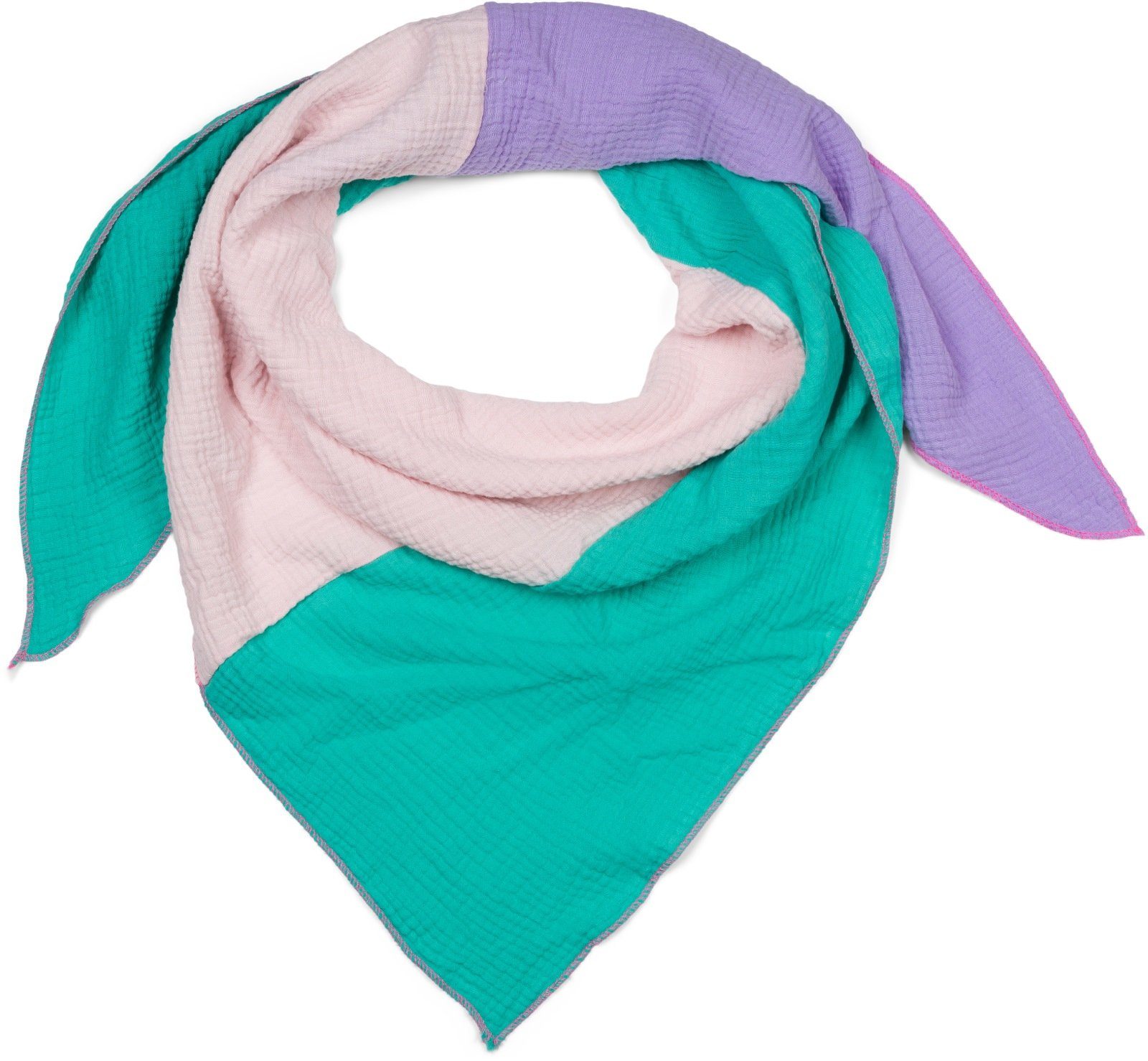 styleBREAKER Dreieckstuch 3-Farbiges Musselin Dreieckstuch, (1-St) günstig online kaufen
