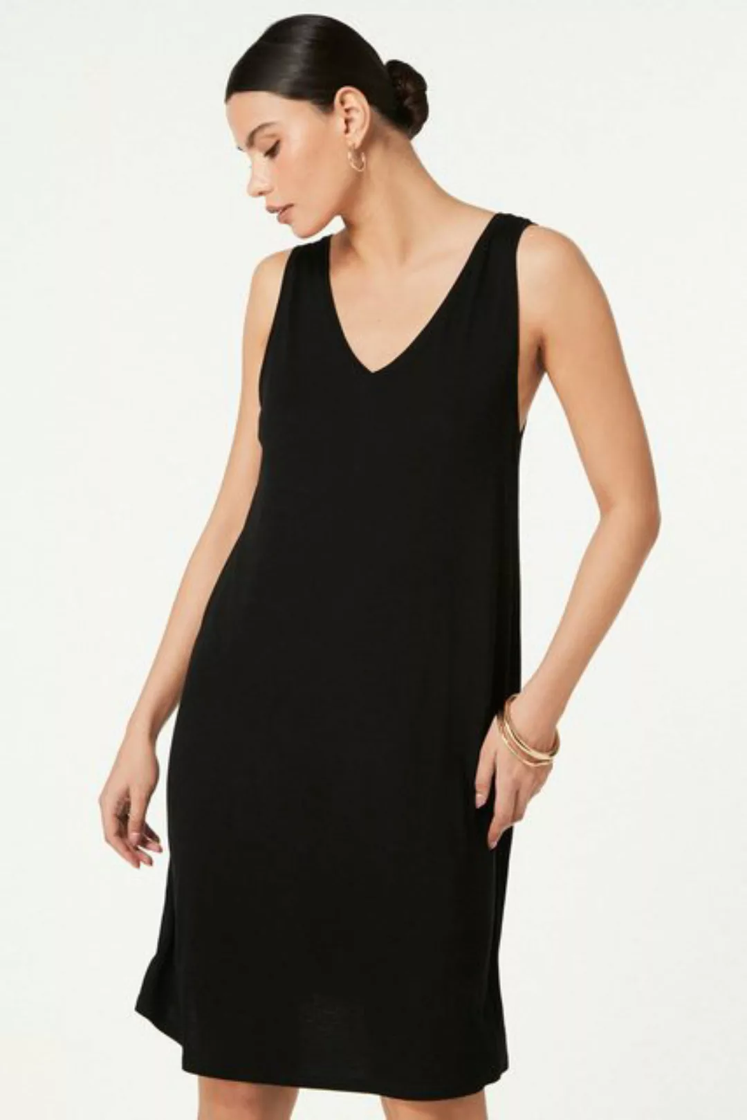 Next Jerseykleid Lässiges Kleid mit V-Ausschnitt (1-tlg) günstig online kaufen
