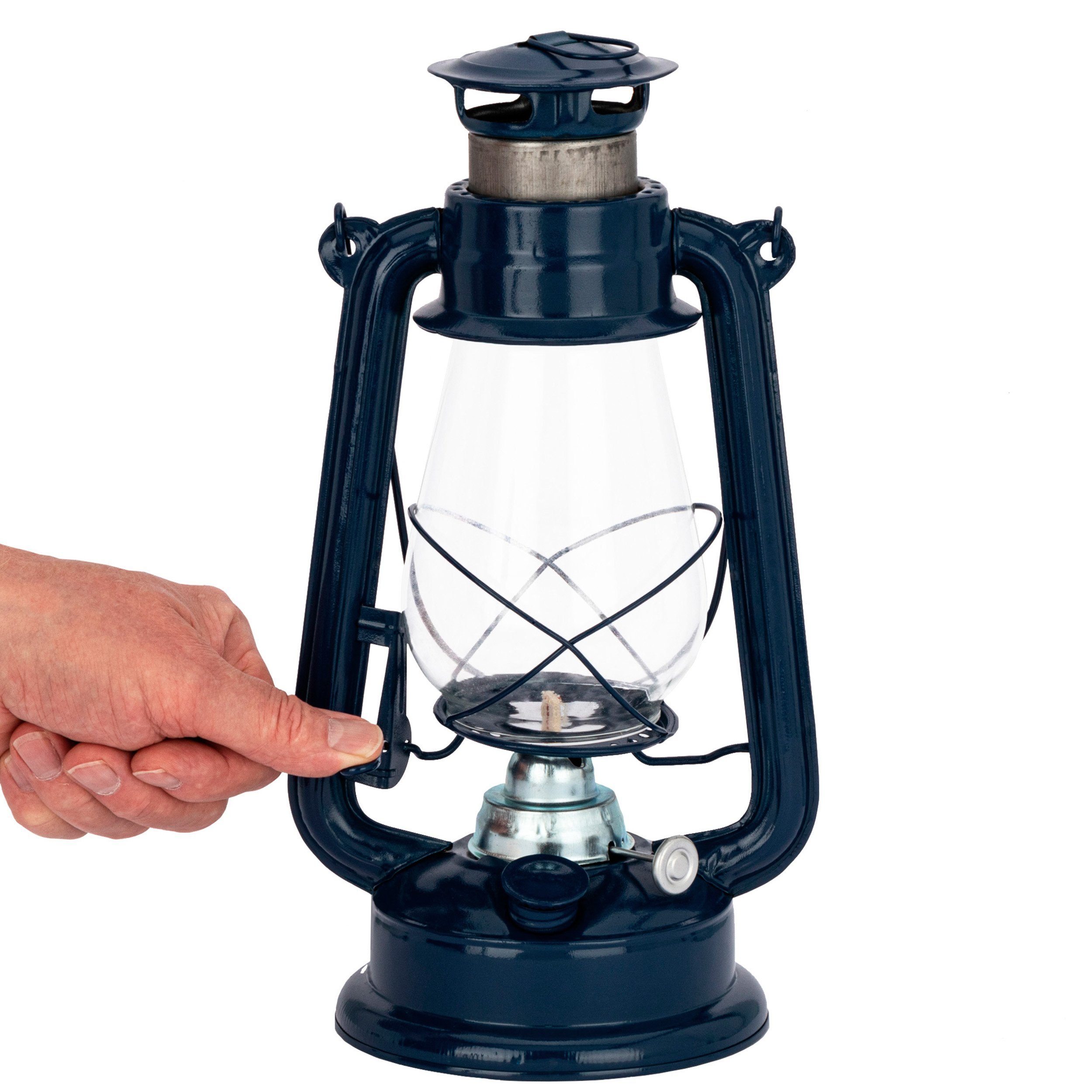 NKlaus Windlicht Sturmlaterne Petroleumlampe Eisen blau günstig online kaufen