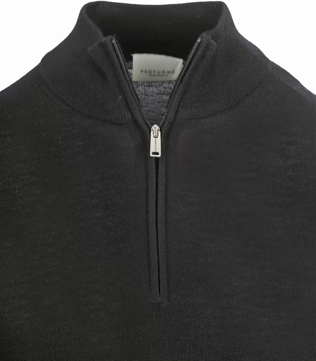 Profuomo Half Zip Pullover Merinowolle Schwarz - Größe L günstig online kaufen