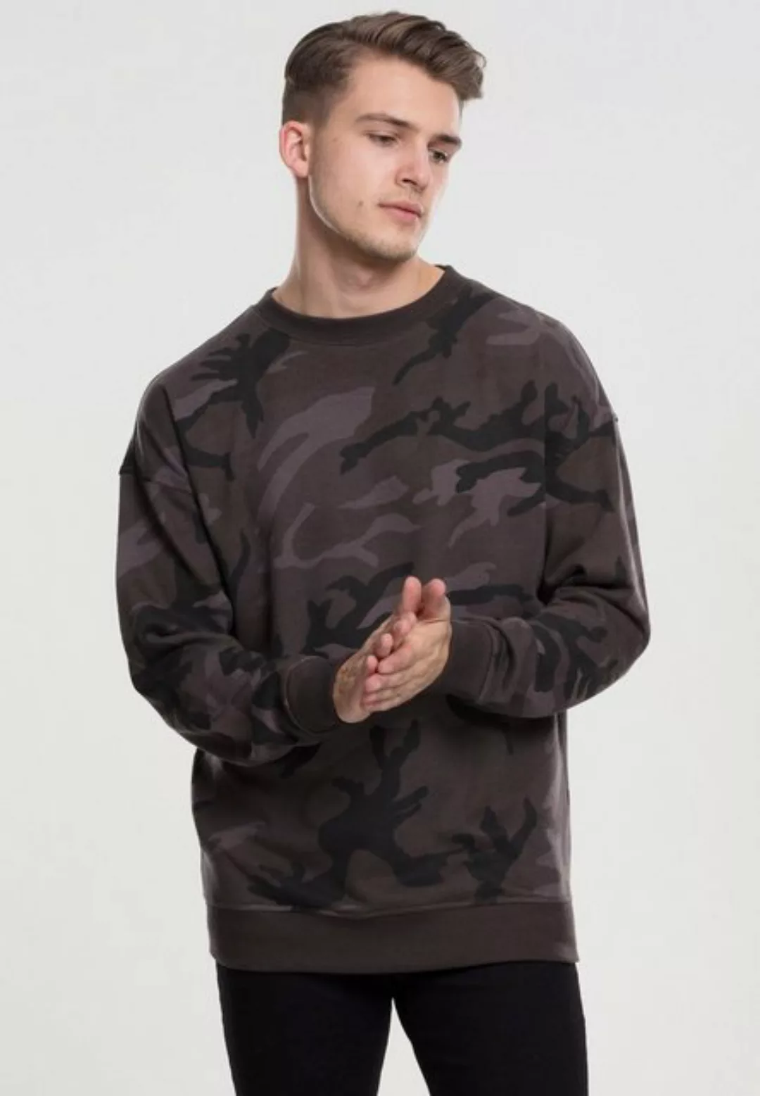 URBAN CLASSICS Rundhalspullover TB1782 - Camo Crewneck dark camo S günstig online kaufen