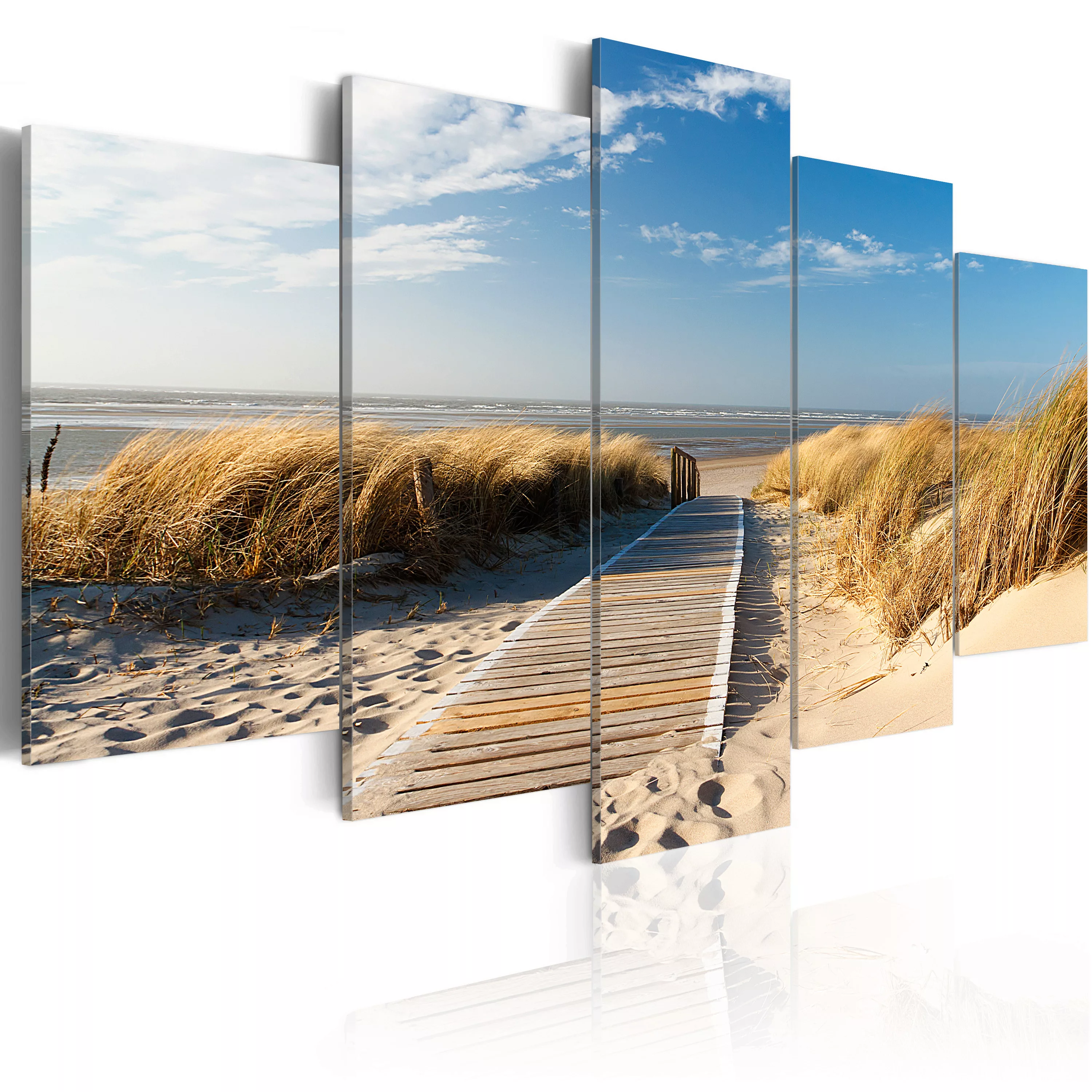 Wandbild - Wilder Strand - 5 Teile günstig online kaufen