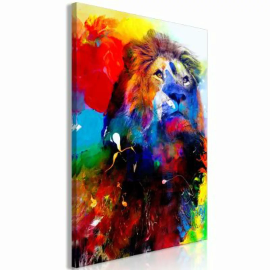 artgeist Wandbild Lion and Watercolours (1 Part) Vertical mehrfarbig Gr. 40 günstig online kaufen