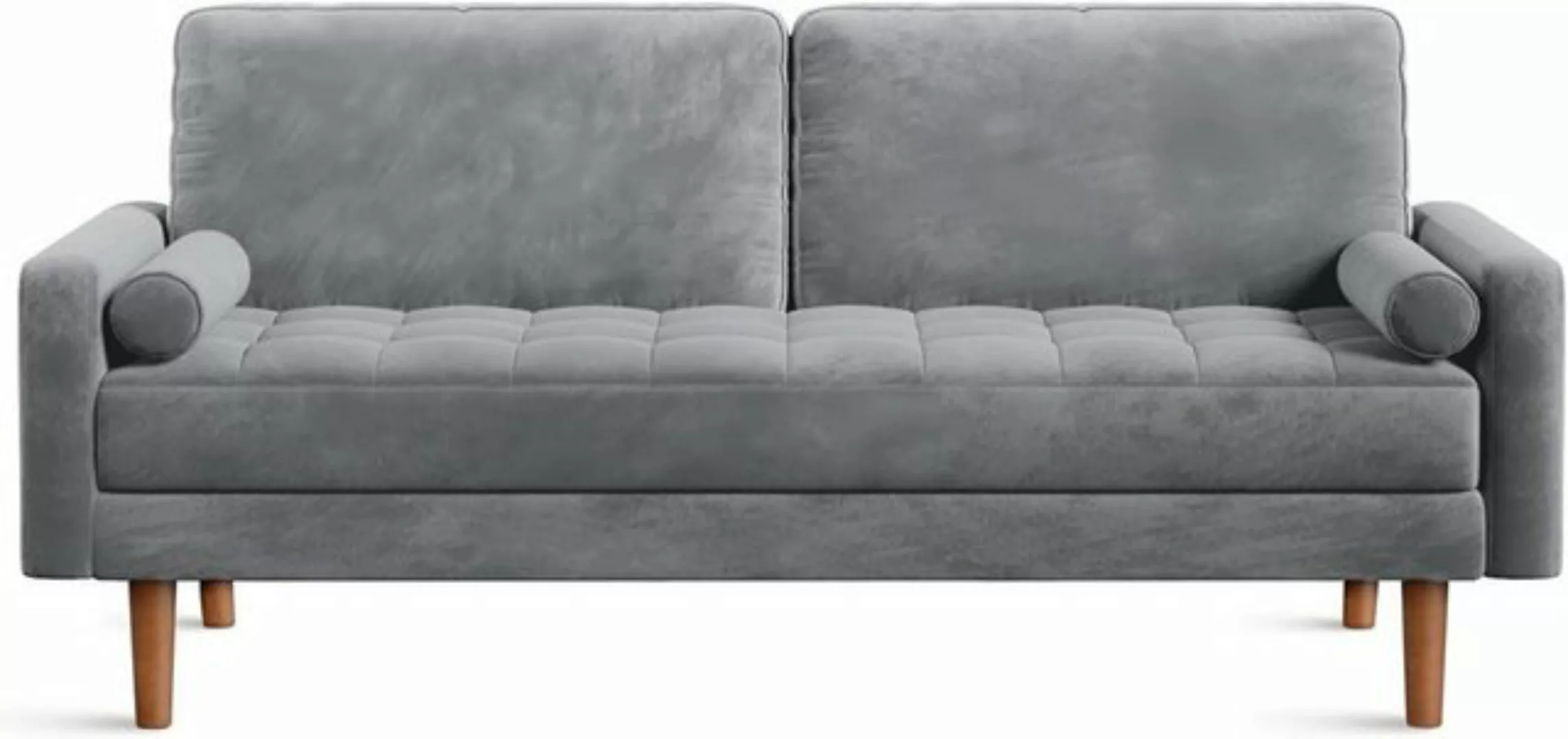 Vesgantti Sofa 2 Sitzer Sofa, Samt Couch mit 2 Wurfkissen 148x78x85cm für W günstig online kaufen