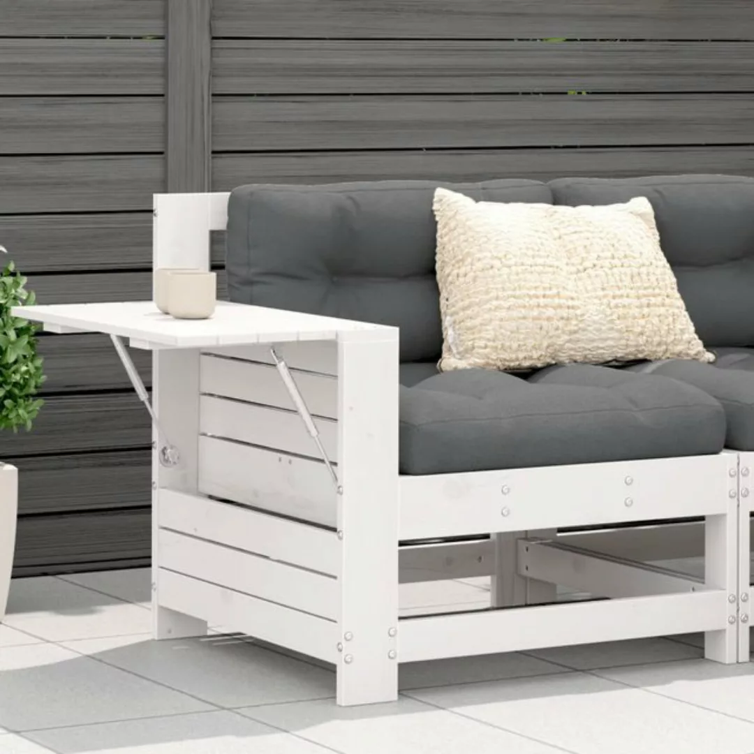 vidaXL Sofaelement Gartensofa mit Armlehne und Beistelltisch Massivholz Kie günstig online kaufen