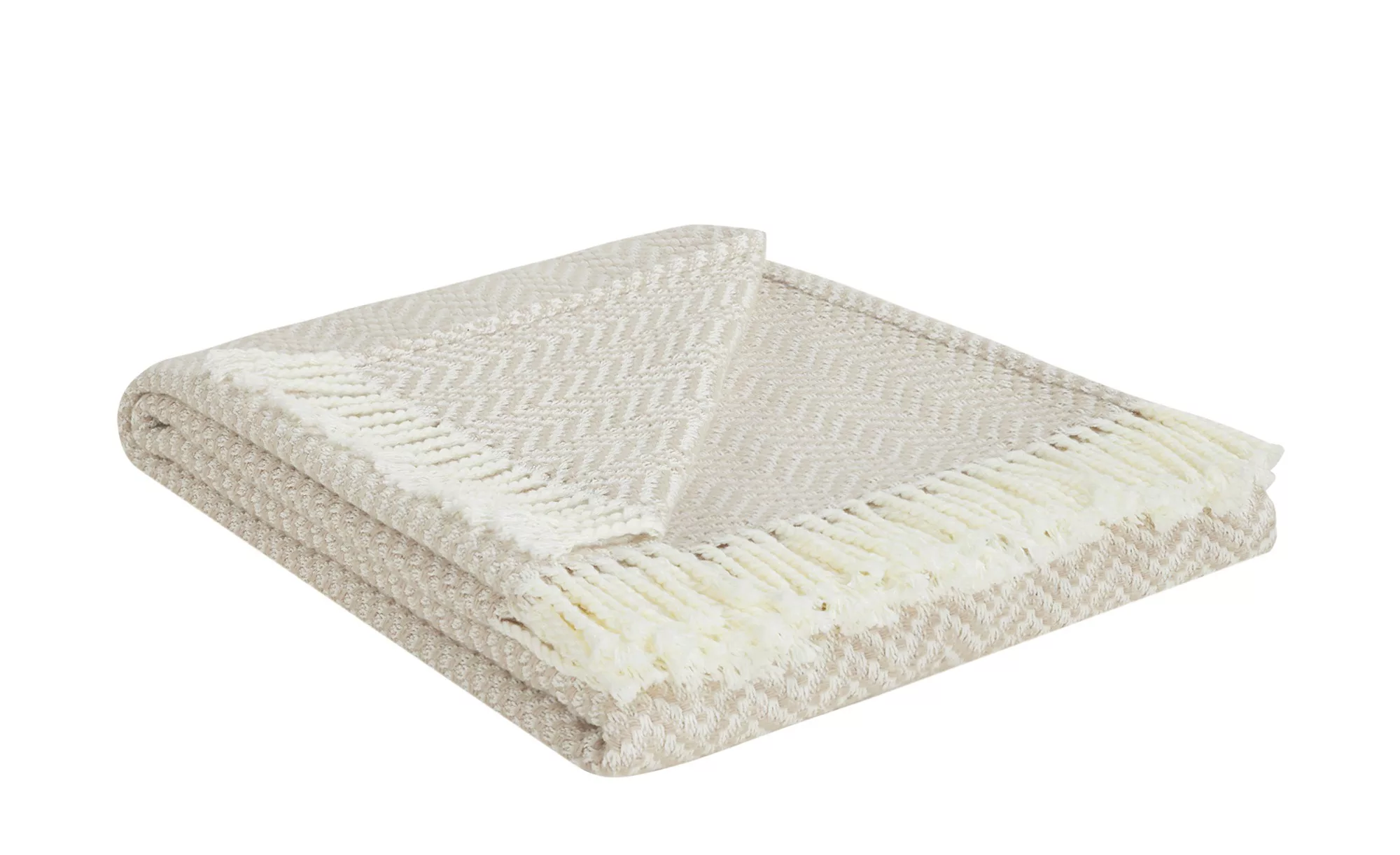 como Jacquard Plaid  Zick Zack ¦ beige ¦ 50% Baumwolle, 50% Polyacryl  ¦ Ma günstig online kaufen