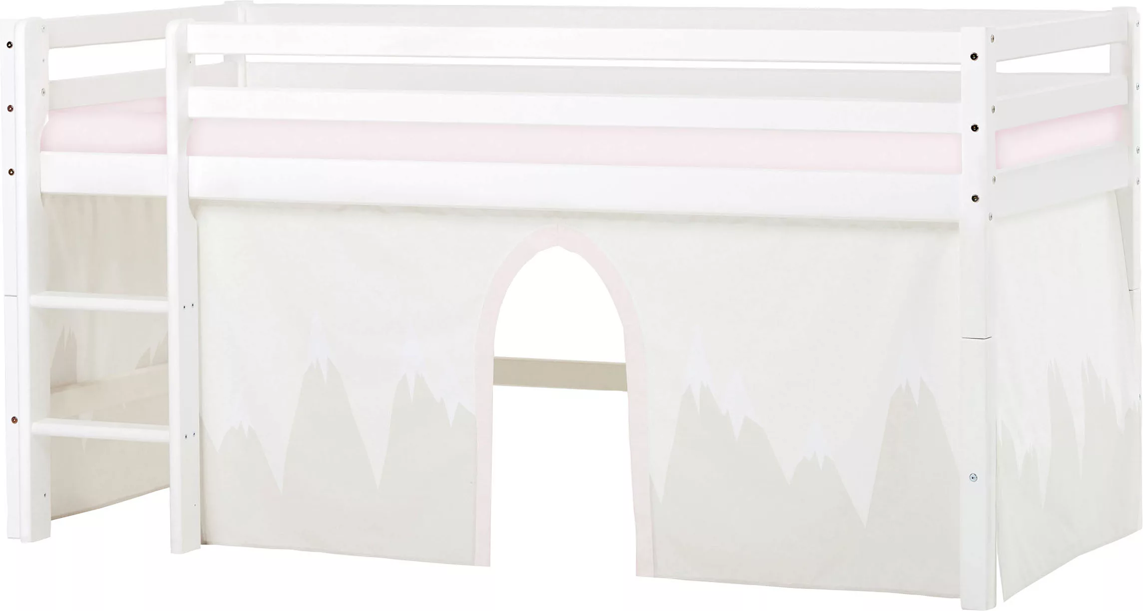 Hoppekids Hochbett «Winter Wonderland» (Set) 90x200, umbaubar mit Vorhang-S günstig online kaufen