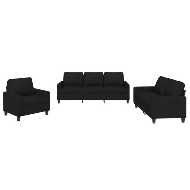 vidaXL Sofa Sofagarnitur mit Kissen Stoff, Standard, Schwarz günstig online kaufen