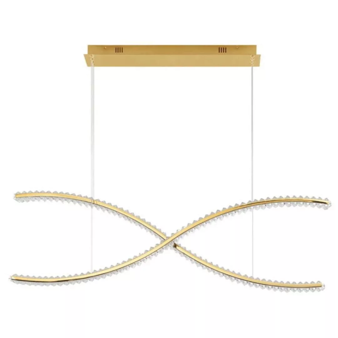 LED Pendelleuchte Aurelia in Gold und Transparent 2x 47,5W 12224lm günstig online kaufen