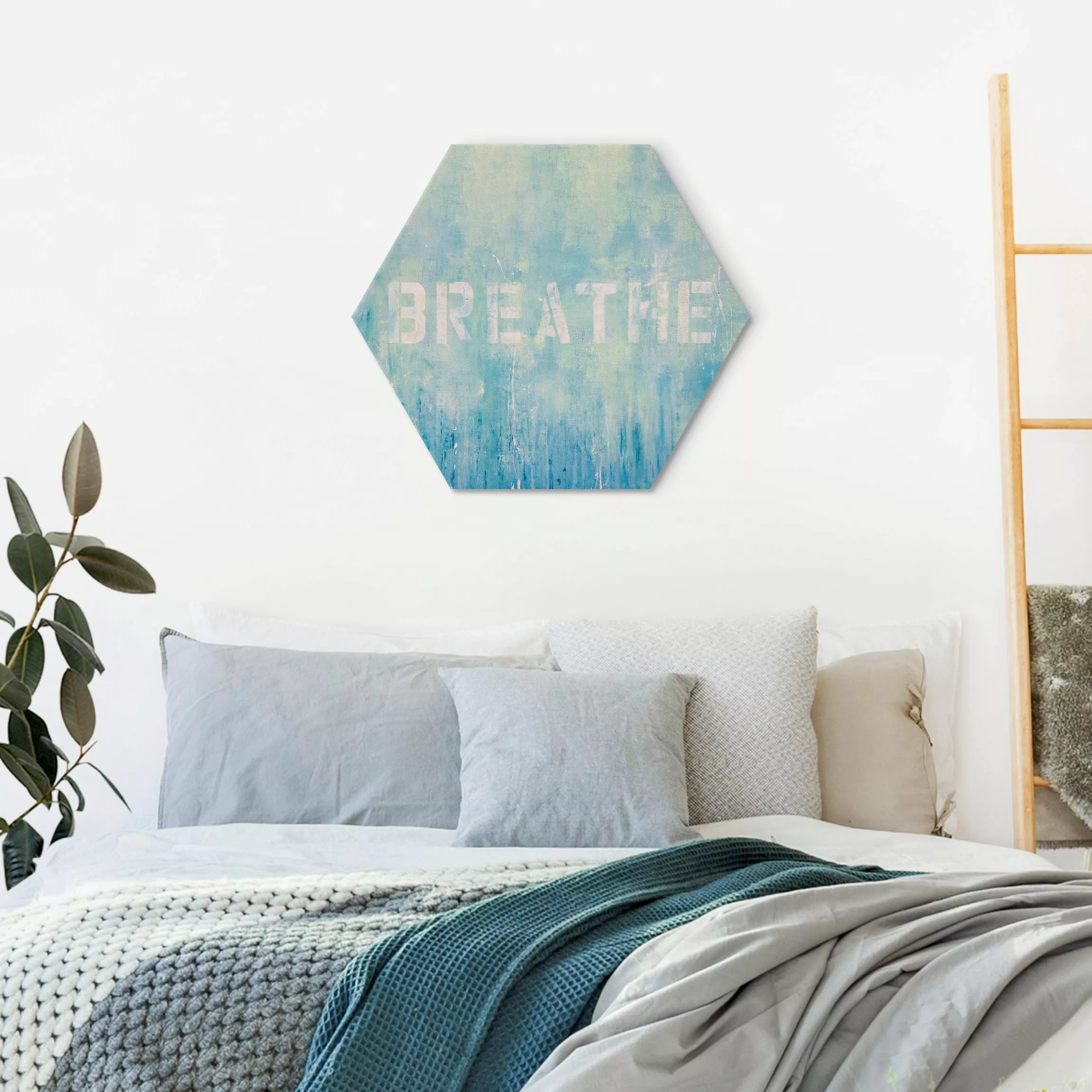 Hexagon-Alu-Dibond Bild Breathe Street Art günstig online kaufen