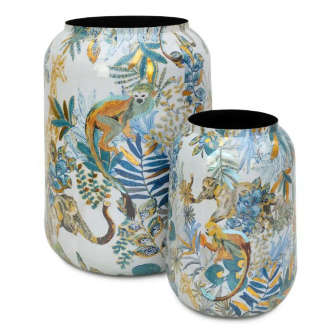 Bunte Vase Cobalt Jungle 2er-Set günstig online kaufen