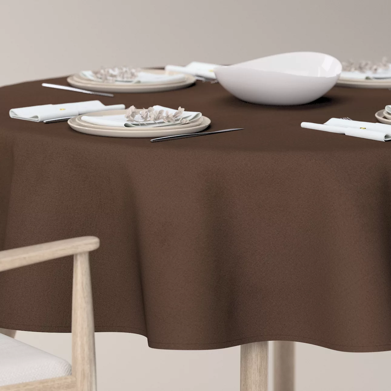 Runde Tischdecke, braun, Crema (182-83) günstig online kaufen