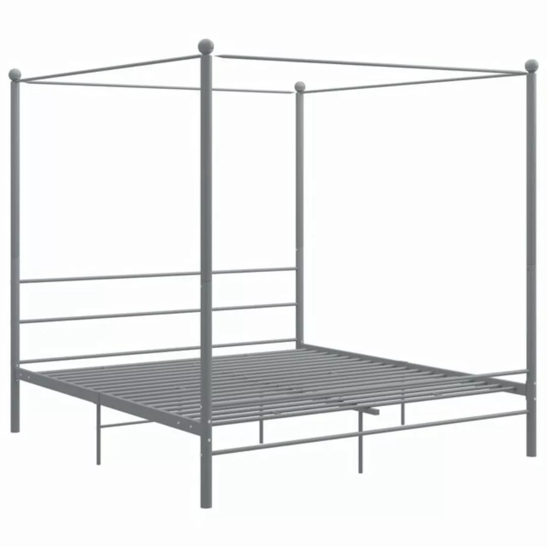 vidaXL Himmelbett Himmelbett Grau Metall 180x200 cm Doppelbett Bett Bettrah günstig online kaufen