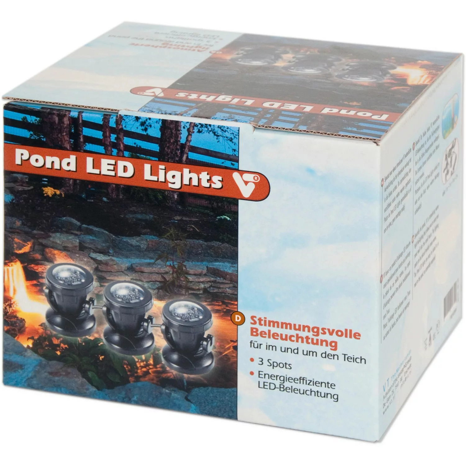 VT LED Teichbeleuchtung mit 3 Spots Pond LED Lights günstig online kaufen