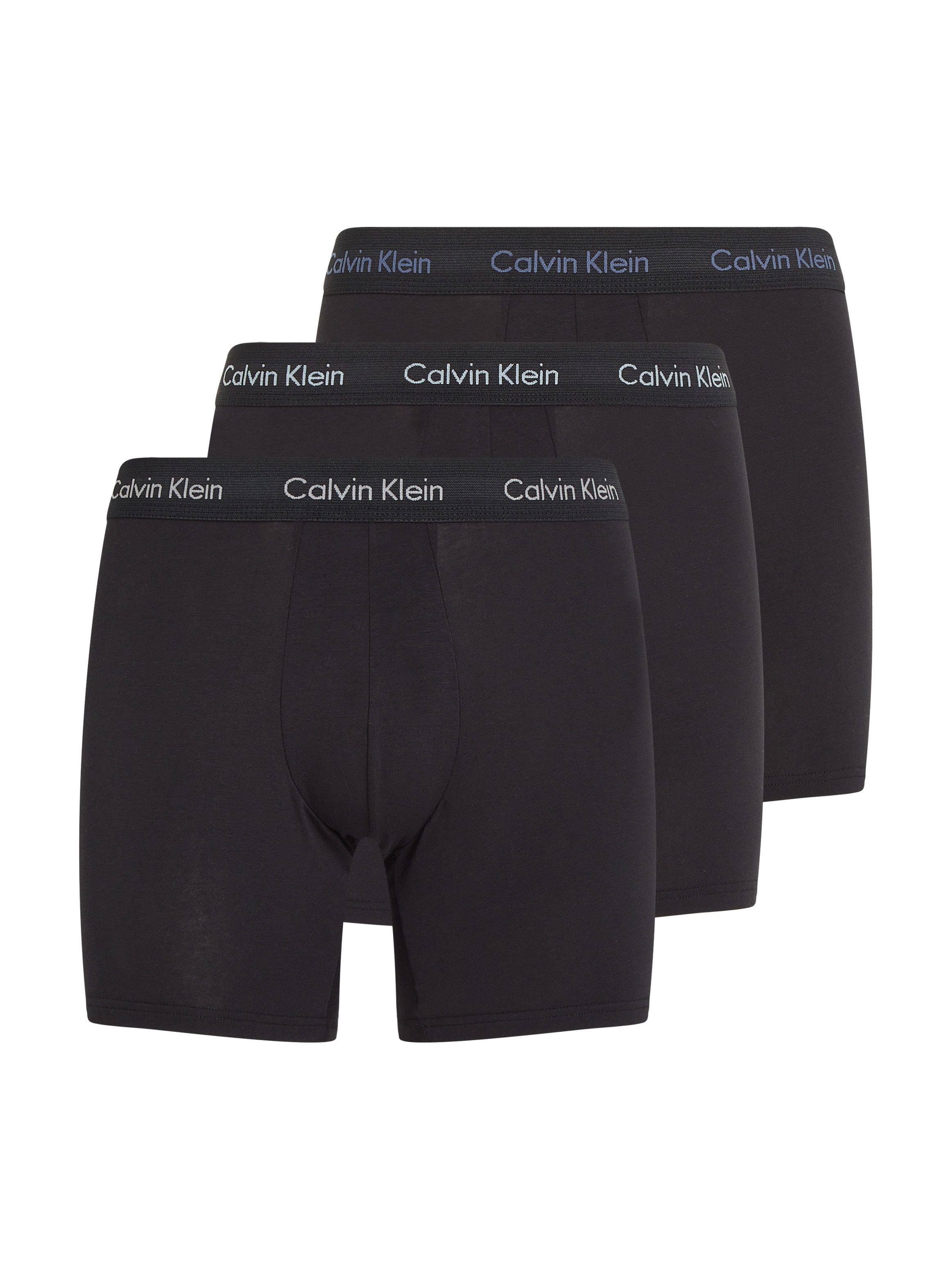 Calvin Klein 3-er Set Boxer Briefs Schwarz mit verschiedenfarbigem Webbund günstig online kaufen