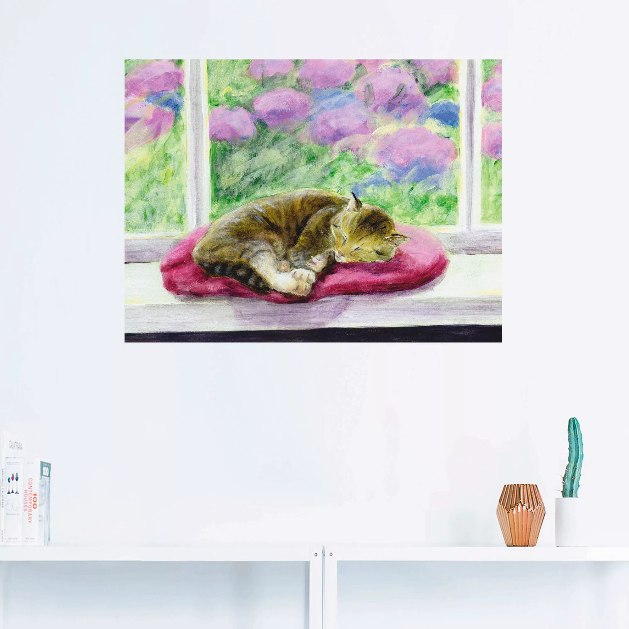 Artland Wandbild "Katze auf Gartenfensterbank", Haustiere, (1 St.), als Pos günstig online kaufen