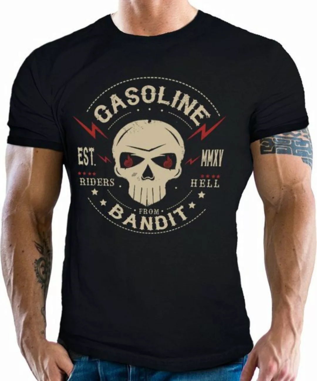 GASOLINE BANDIT® T-Shirt für Biker Racer Fans: Riders from Hell aus Baumwol günstig online kaufen