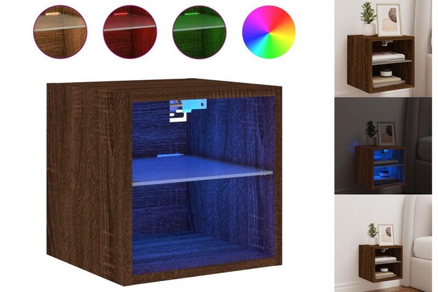 vidaXL Hängeschrank Hängeschrank Wandschrank mit LED-Leuchten Braun Eichen- günstig online kaufen