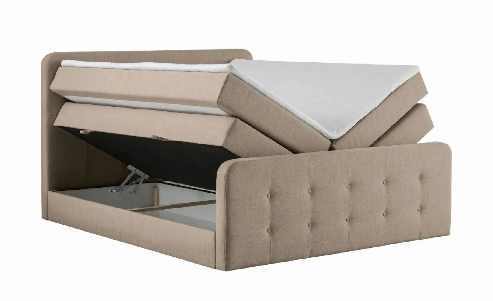 Boxspringbett mit Bettkasten Neapel ¦ beige ¦ Maße (cm): B: 160 H: 121 Bett günstig online kaufen