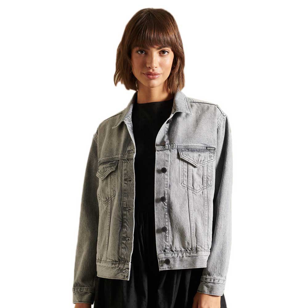 Superdry Boyfriend Trucker Jacke M Frank Vintage Grey günstig online kaufen