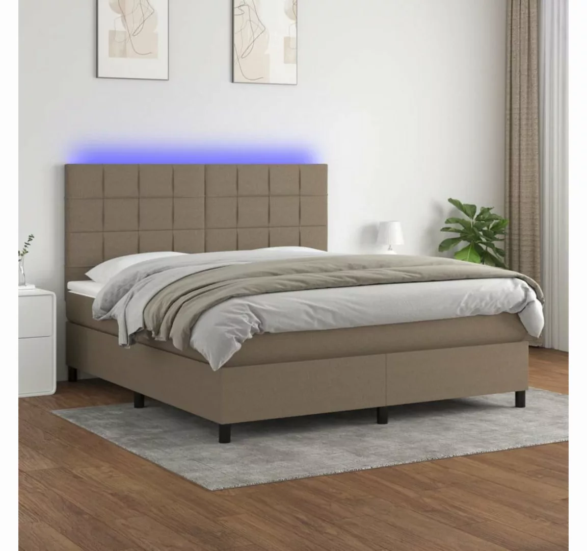 vidaXL Boxspringbett Bett Boxspringbett mit Matratze & LED Stoff (160 x 200 günstig online kaufen